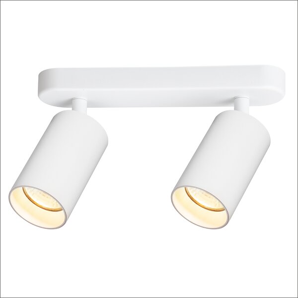 Bodové svítidlo Pipe, 2x bílé kovové stínítko, w
