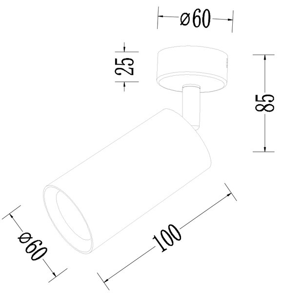 Bodové svítidlo Pipe, 1x zlaté kovové stínítko, b