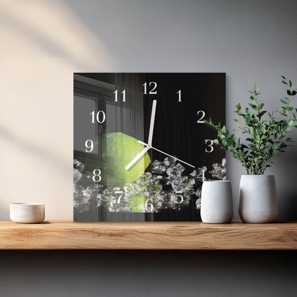 Skleněné hodiny Uhličitan vápenatý zskb-30x30-00080655