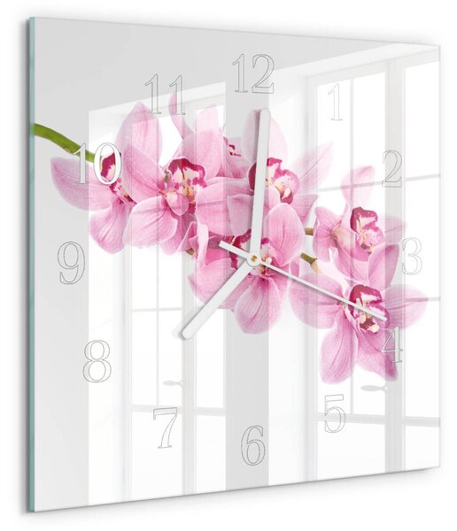 Skleněné hodiny Orchidej zskb-30x30-00084103