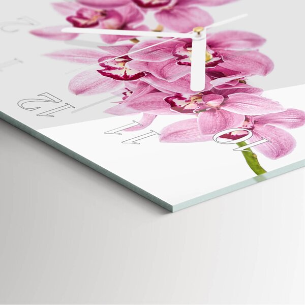 Skleněné hodiny Orchidej zskb-30x30-00084103
