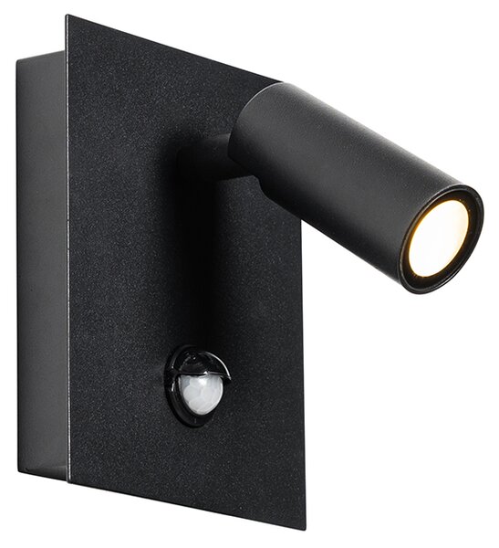 Venkovní nástěnné svítidlo černé včetně LED IP54 pohybového senzoru - Simon