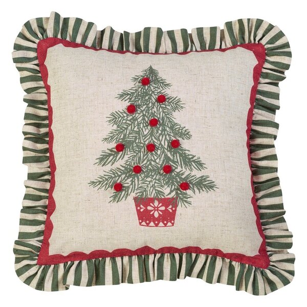 Dekorační polštář s vánočním motivem 45x45 cm Frilled Christmas Tree – Catherine Lansfield