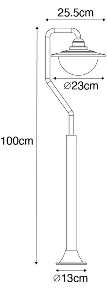 Klasická venkovní lucerna starožitné zlato 100 cm IP44 - Bruges