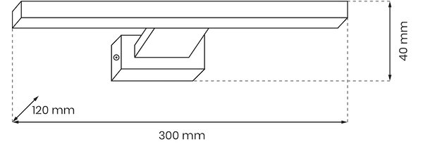 Nástěnné LED svítidlo Shine2, 1x LED 7w, 4000k, (30 cm)