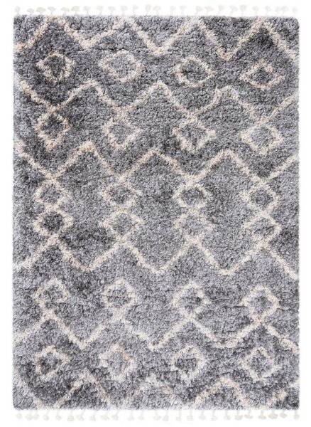 Kusový koberec shaggy Tizoc šedý 120x170cm