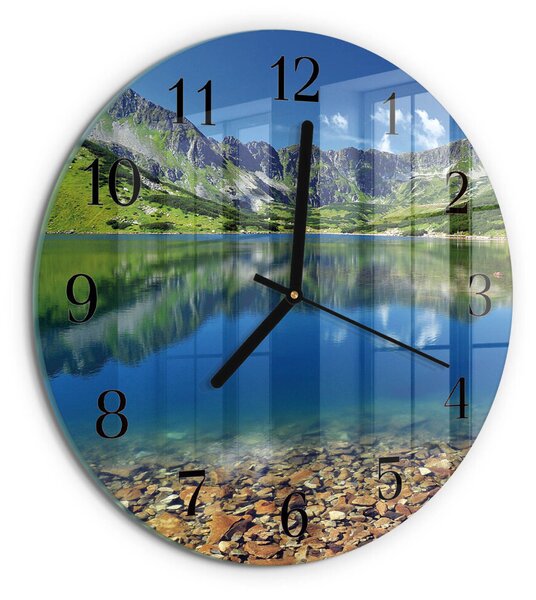 Skleněné nástěnné hodiny Horské jezero zsoc-fi30-00174617