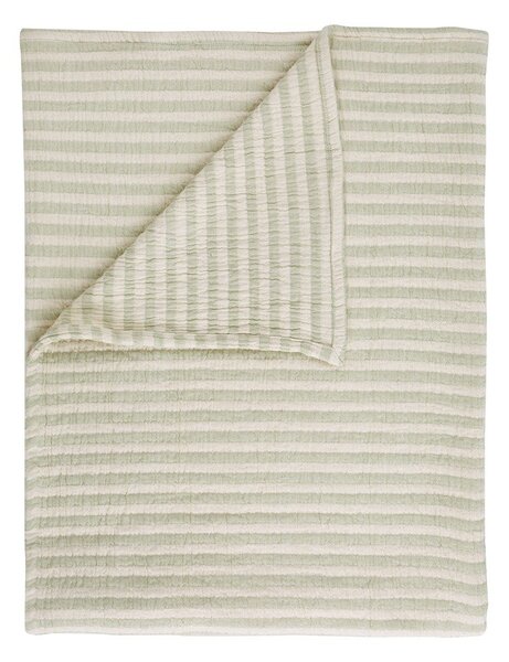 Zelená bavlněná deka 150x200 cm Cotton Muslin Stripe – Bianca