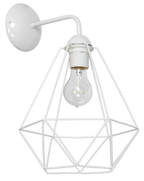 Nástěnné svítidlo Basket, 1x bílé drátěné stínítko, w