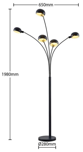 Lindby - Jewa 5 Stojací Lampa Black - Lampemesteren