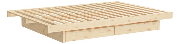 KARUP DESIGN Dřevěná postel Kanso se 4 zásuvkami 140 Raw 140 x 200 cm