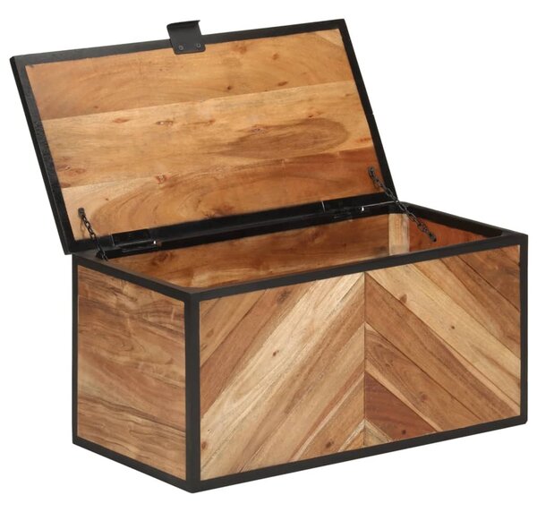 Úložný box 60 x 30 x 30 cm masivní akáciové dřevo a železo