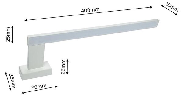 Nástěnné LED svítidlo Shine R, 1x LED 11w, 4000k, (45 cm), w