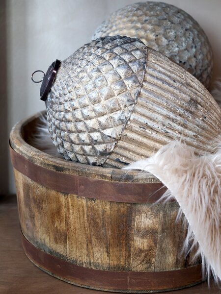 Veliká ozdoba s patinou skleněná koule Bauble antique - Ø 21cm - Chic Antique