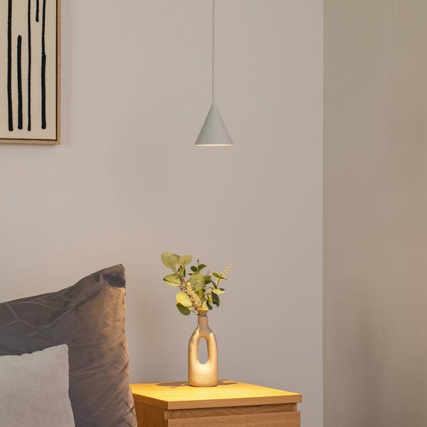 Nowodvorski Lighting Závěsné světlo ZENITH, světle šedé, Ø 11 cm, kov, GU10, stmívatelný, Hliník / šedá / zinek, Obývací pokoj / jídelna, kov, Moderní