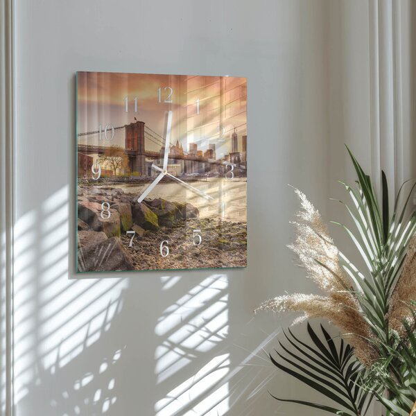 Skleněné hodiny Město mostů zskb-30x30-00087049