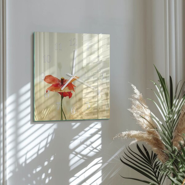 Skleněné hodiny Mák zskb-30x30-00082734
