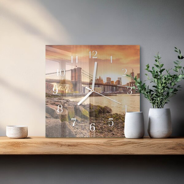 Skleněné hodiny Město mostů zskb-30x30-00087049