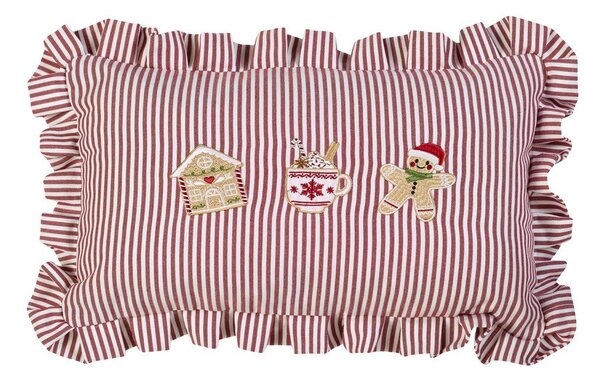 Dekorační polštář s vánočním motivem 30x50 cm Christmas Gingerbread Stripe – Catherine Lansfield
