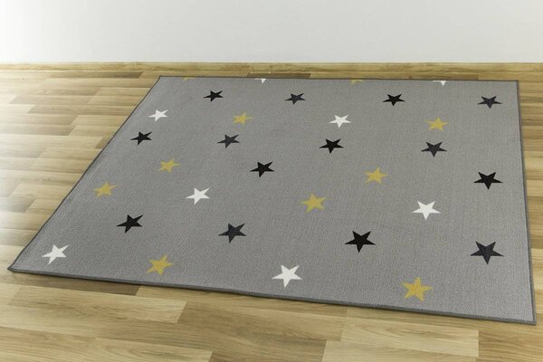 Kobercový ráj Dětský kusový koberec Stars 19 Hvězdičky šedý Rozměr: 100x200 cm
