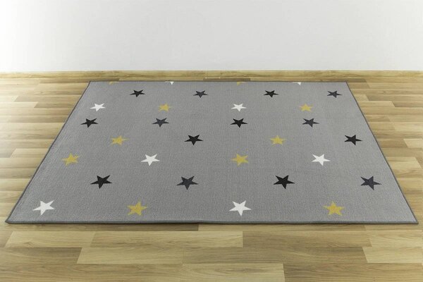 Kobercový ráj Dětský kusový koberec Stars 19 Hvězdičky šedý Rozměr: 100x200 cm
