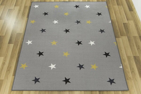 Kobercový ráj Dětský kusový koberec Stars 19 Hvězdičky šedý Rozměr: 100x200 cm
