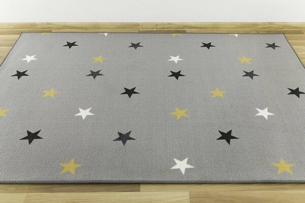 Kobercový ráj Dětský kusový koberec Stars 19 Hvězdičky šedý Rozměr: 100x200 cm