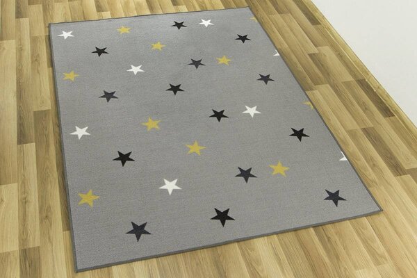Kobercový ráj Dětský kusový koberec Stars 19 Hvězdičky šedý Rozměr: 100x200 cm