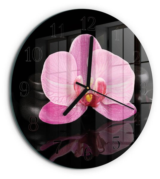 Skleněné nástěnné hodiny Orchidej zsoc-fi30-00174197