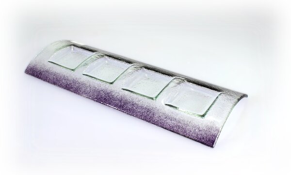 BDK-GLASS Skleněný svícen TUNNEL na 4 svíčky světle fialový