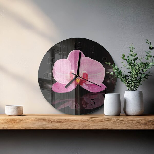 Skleněné nástěnné hodiny Orchidej zsoc-fi30-00174197