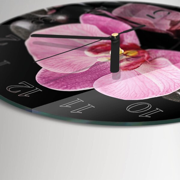 Skleněné nástěnné hodiny Orchidej zsoc-fi30-00174197