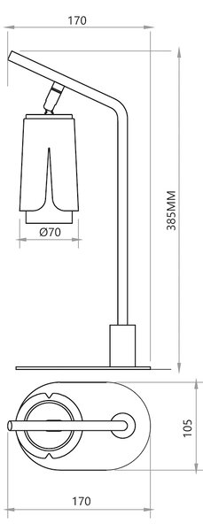Stolní lampa Flower, 1x bílé/chromové kovové stínítko, w
