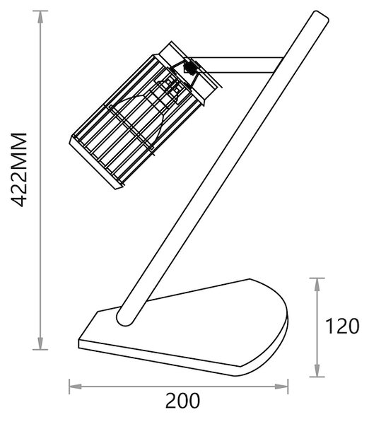 Stolní lampa Vertical, 1x bílé kovové stínítko, w