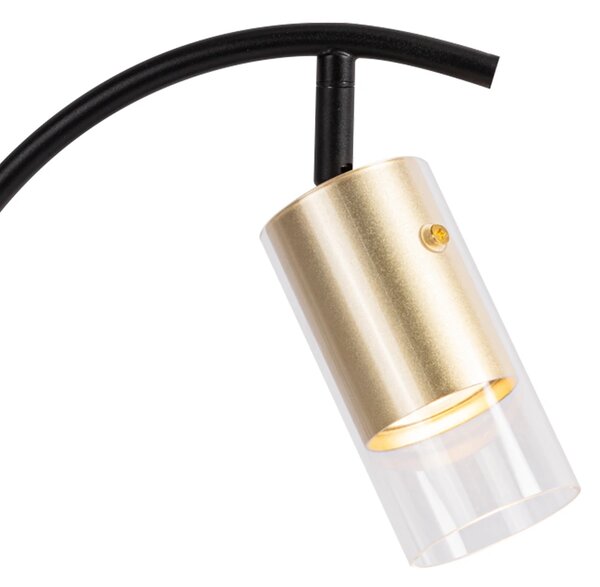 Stolní lampa Ricky, 1x zlaté/transparentní plastové stínítko, b