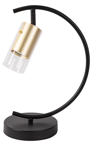 Stolní lampa Ricky, 1x zlaté/transparentní plastové stínítko, b