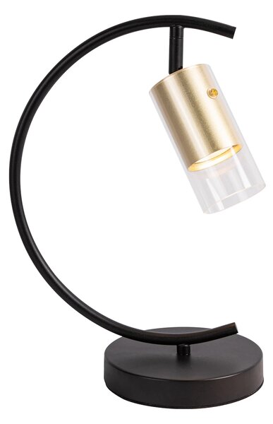 Stolní lampa Ricky, 1x zlaté/transparentní plastové stínítko, b