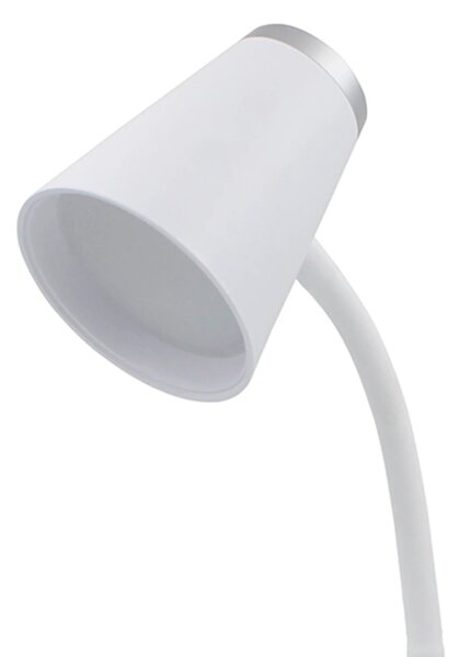 Stolní lampa Chico, 1x bílé/chromové PVC stínítko, w