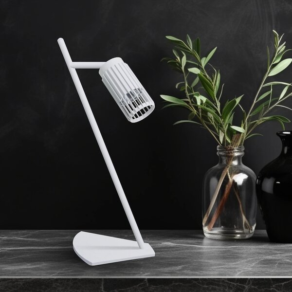 Stolní lampa Vertical, 1x bílé kovové stínítko, w