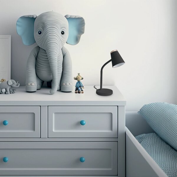 Stolní lampa Chico, 1x černé/zlaté PVC stínítko, b