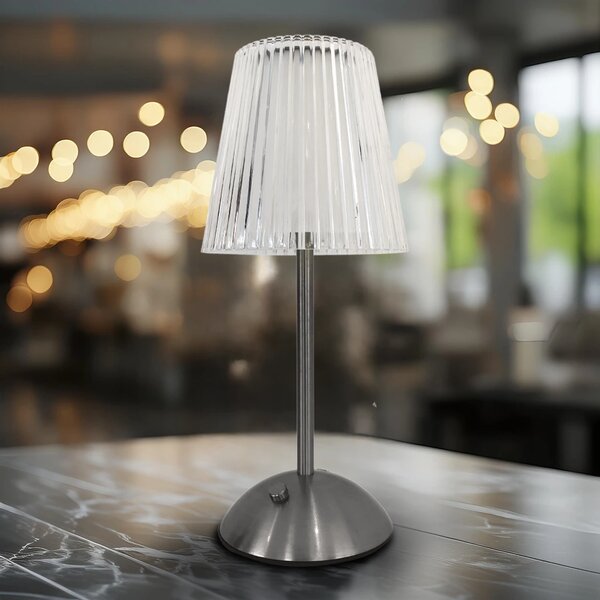 Stolní lampa Tacoma, 1x transparentní PVC stínítko, ch