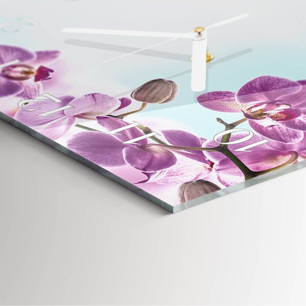 Skleněné hodiny Orchidej zskb-30x30-00086808