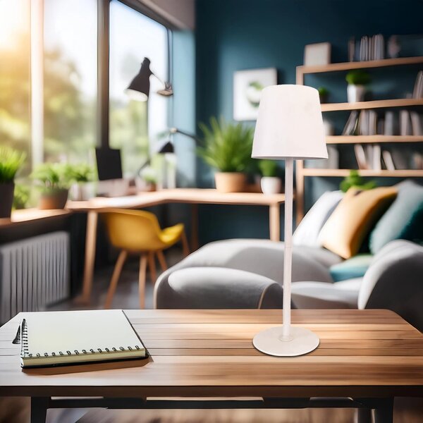 Stolní lampa Toscana, 1x bílé PVC stínítko, w