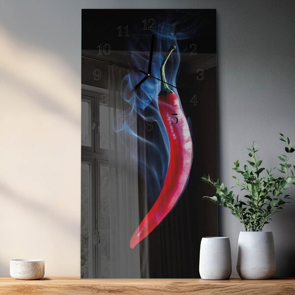 Skleněné hodiny vertikální Pepř zsppc-30x60-00184705