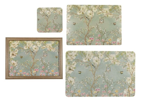 Zelená rohožka s květy Japonská zahrada - 75*50*1cm - Mars & More