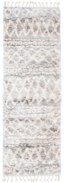 Kusový koberec shaggy Apache světle šedý atyp 60x200cm