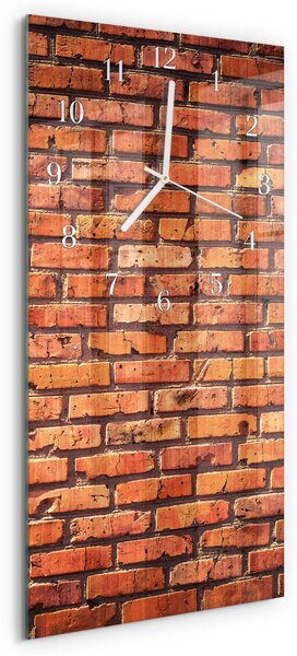 Skleněné hodiny vertikální Cihlová zeď zsppb-30x60-00094169
