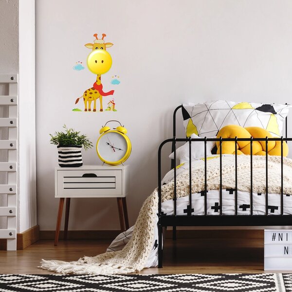 Dětské nástěnné svítidlo Giraffe, 1x žluté plastové stínítko, or