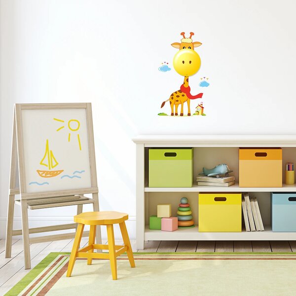 Dětské nástěnné svítidlo Giraffe, 1x žluté plastové stínítko, or