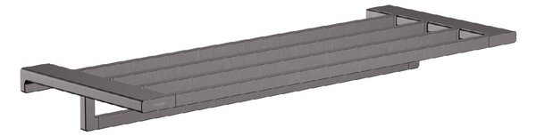 Hansgrohe AddStoris - Polička s držákem ručníků, délka 650 mm, kartáčovaný černý chrom 41751340